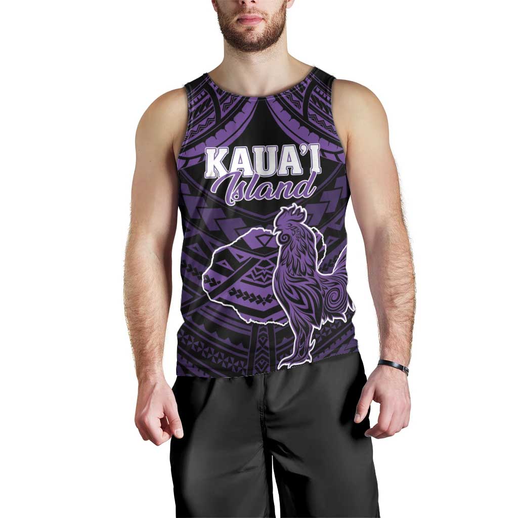 Personalised Hawaii Kauai Island Men Tank Top Rooster Tribal Tattoo Simple Style LT05 - Polynesian Pride