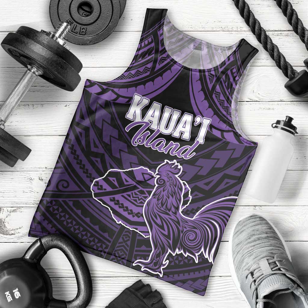 Personalised Hawaii Kauai Island Men Tank Top Rooster Tribal Tattoo Simple Style LT05 - Polynesian Pride