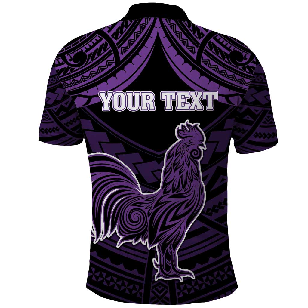 Personalised Hawaii Kauai Island Polo Shirt Rooster Tribal Tattoo Simple Style