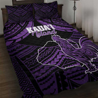 Hawaii Kauai Island Quilt Bed Set Rooster Tribal Tattoo Simple Style LT05 Purple - Polynesian Pride