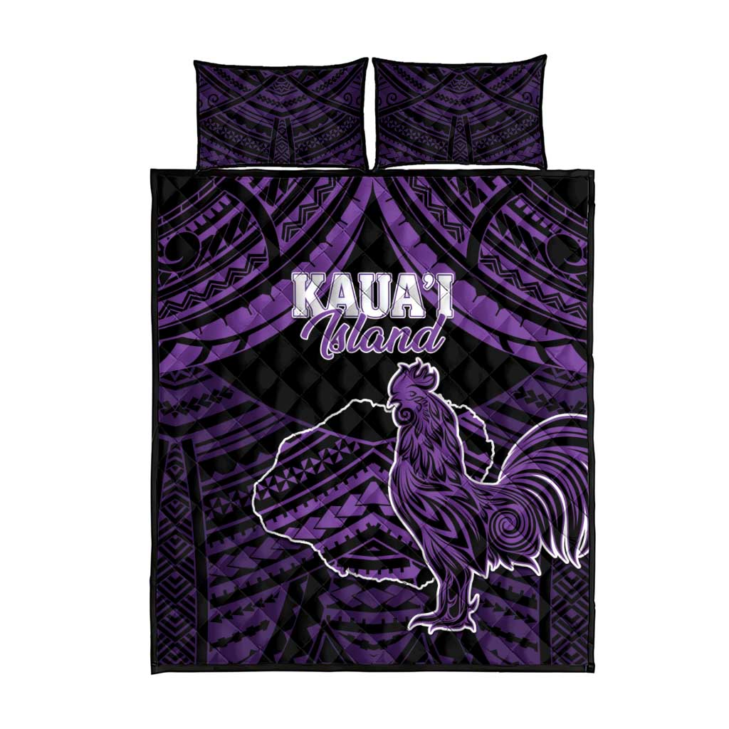 Hawaii Kauai Island Quilt Bed Set Rooster Tribal Tattoo Simple Style LT05 - Polynesian Pride