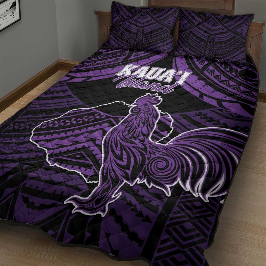 Hawaii Kauai Island Quilt Bed Set Rooster Tribal Tattoo Simple Style LT05 - Polynesian Pride