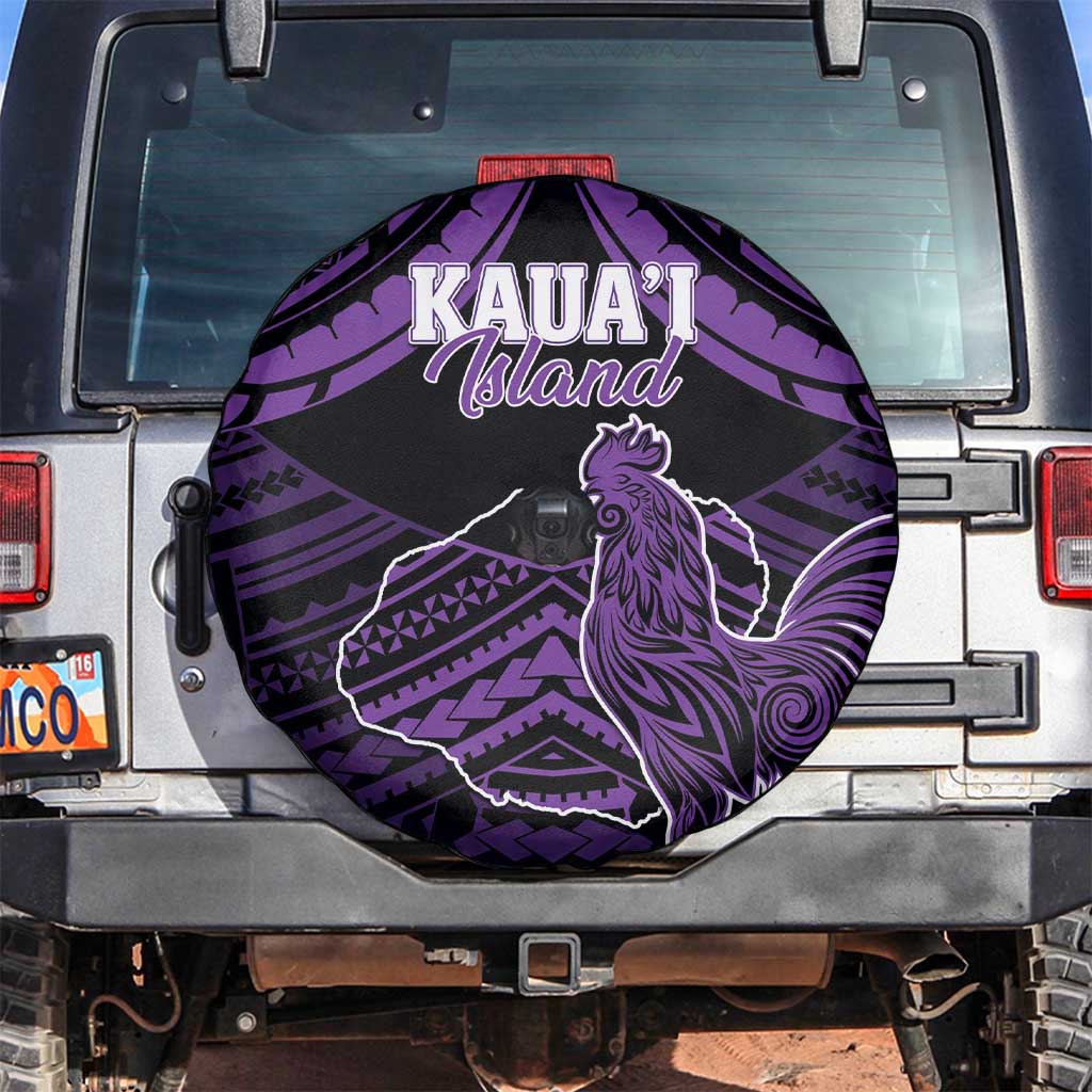 Hawaii Kauai Island Spare Tire Cover Rooster Tribal Tattoo Simple Style LT05 Purple - Polynesian Pride