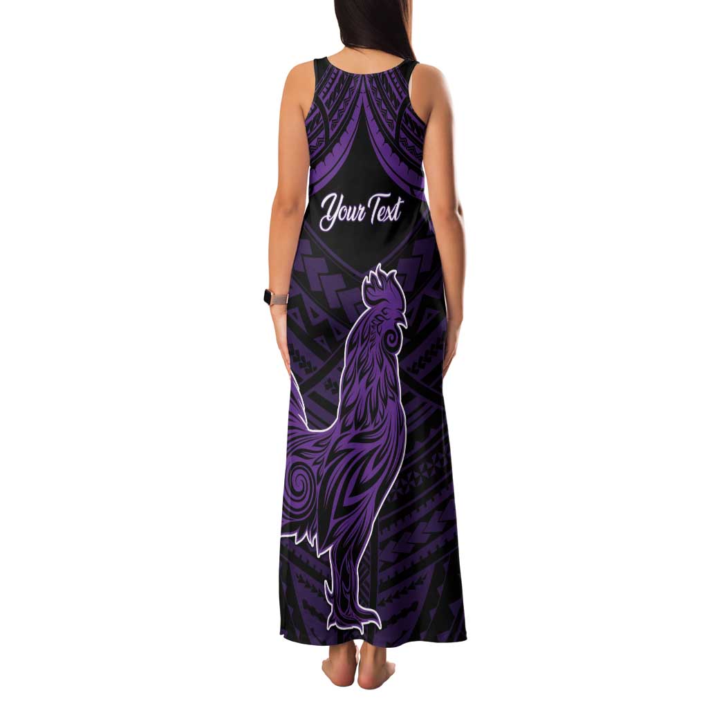 Personalised Hawaii Kauai Island Tank Maxi Dress Rooster Tribal Tattoo Simple Style LT05 - Polynesian Pride