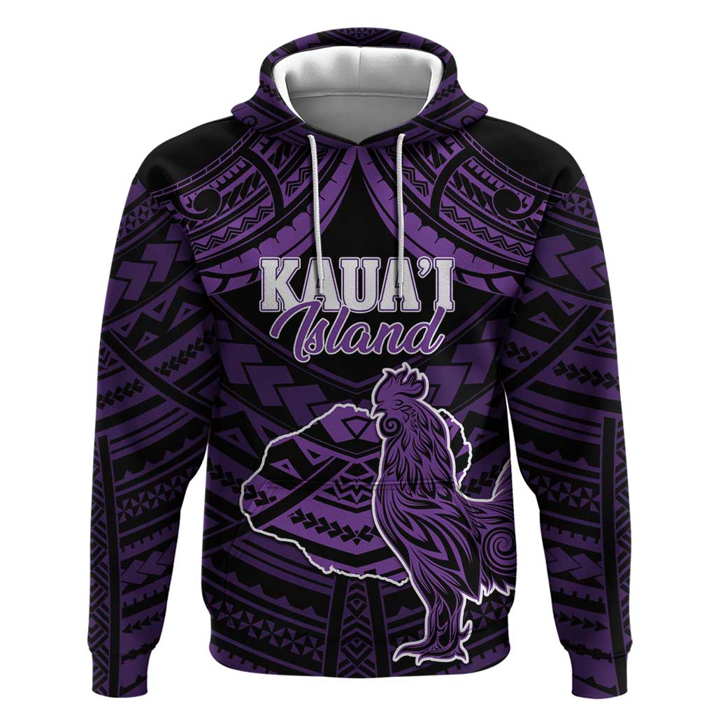Personalised Hawaii Kauai Island Zip Hoodie Rooster Tribal Tattoo Simple Style