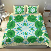 Cook Islands Tivaevae Quilt Bedding Set Beige - Polynesian Pride