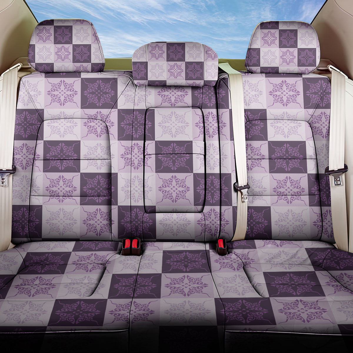 Lavender Manta Ray Hawaiian Quilt Motif Back Car Seat Cover