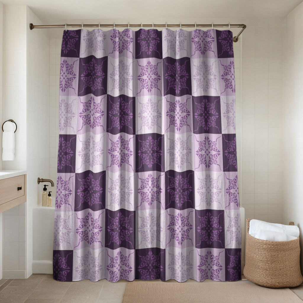 Lavender Manta Ray Hawaiian Quilt Motif Bathroom Set