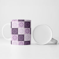 Lavender Manta Ray Hawaiian Quilt Motif Ceramic Mug
