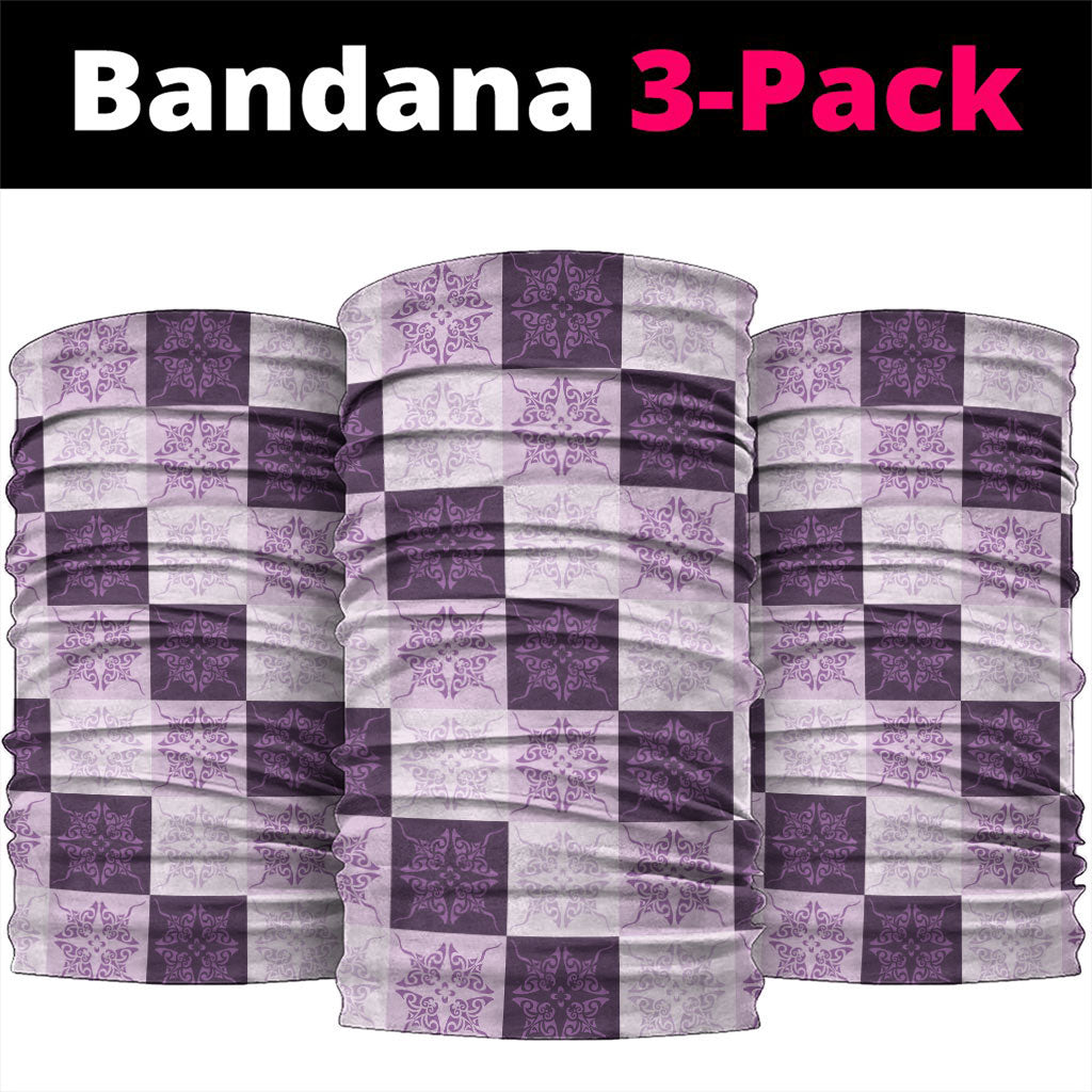 Lavender Manta Ray Hawaiian Quilt Motif Neck Gaiter