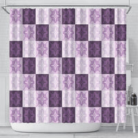 Lavender Manta Ray Hawaiian Quilt Motif Shower Curtain