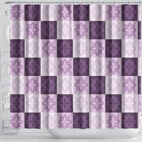 Lavender Manta Ray Hawaiian Quilt Motif Shower Curtain