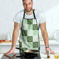 Sage Green Manta Ray Hawaiian Quilt Motif Apron