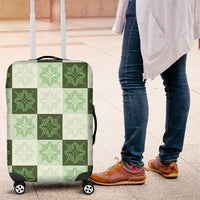 Sage Green Manta Ray Hawaiian Quilt Motif Luggage Cover