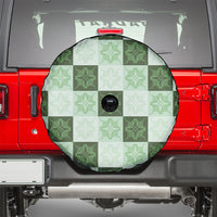 Sage Green Manta Ray Hawaiian Quilt Motif Spare Tire Cover
