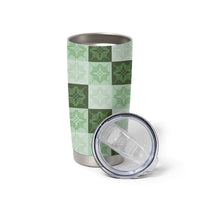 Sage Green Manta Ray Hawaiian Quilt Motif Tumbler Cup