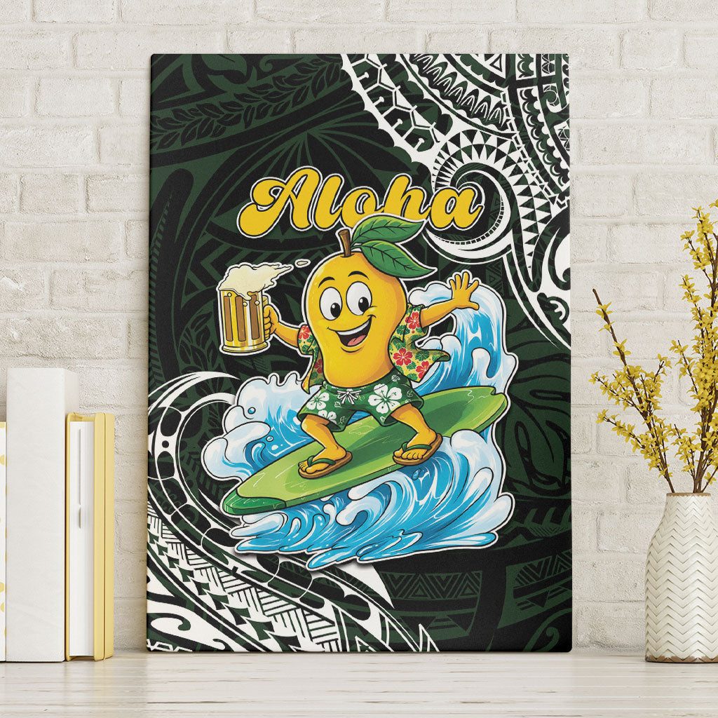 Aloha Hawaii Mango Surfing Canvas Wall Art Polynesian Style
