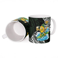 Aloha Hawaii Mango Surfing Ceramic Mug Polynesian Style