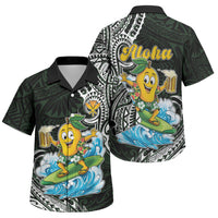 Aloha Hawaii Mango Surfing Family Matching Tank Maxi Dress and Hawaiian Shirt Polynesian Style