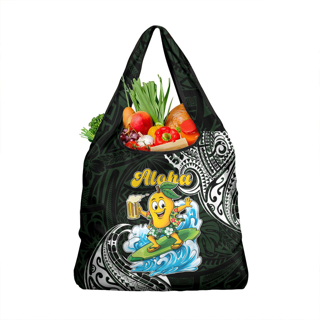 Aloha Hawaii Mango Surfing Grocery Bag Polynesian Style