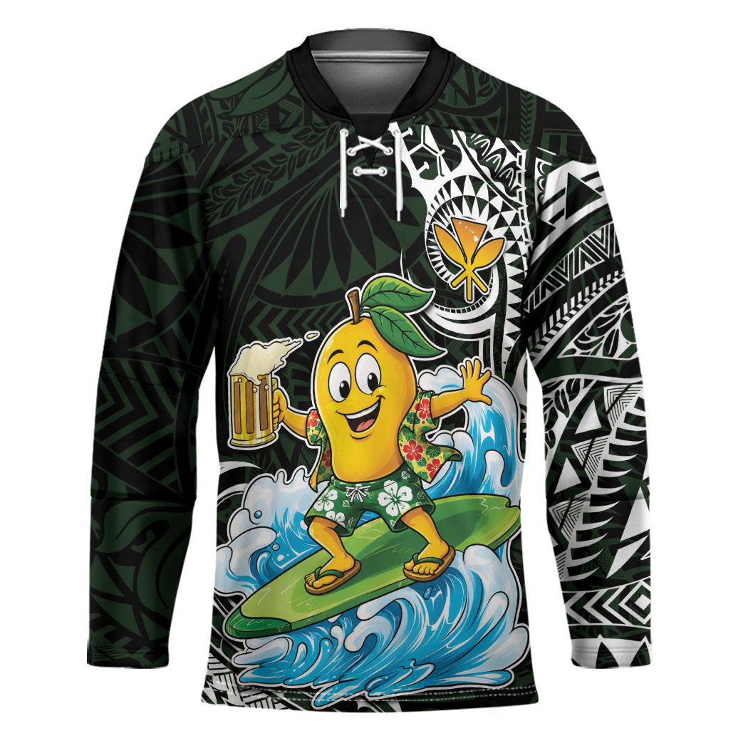 Aloha Hawaii Mango Surfing Hockey Jersey Polynesian Style