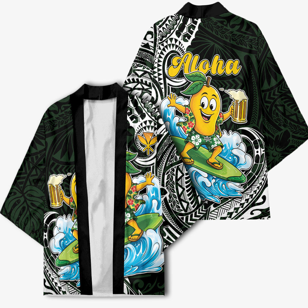 Aloha Hawaii Mango Surfing Kimono Polynesian Style