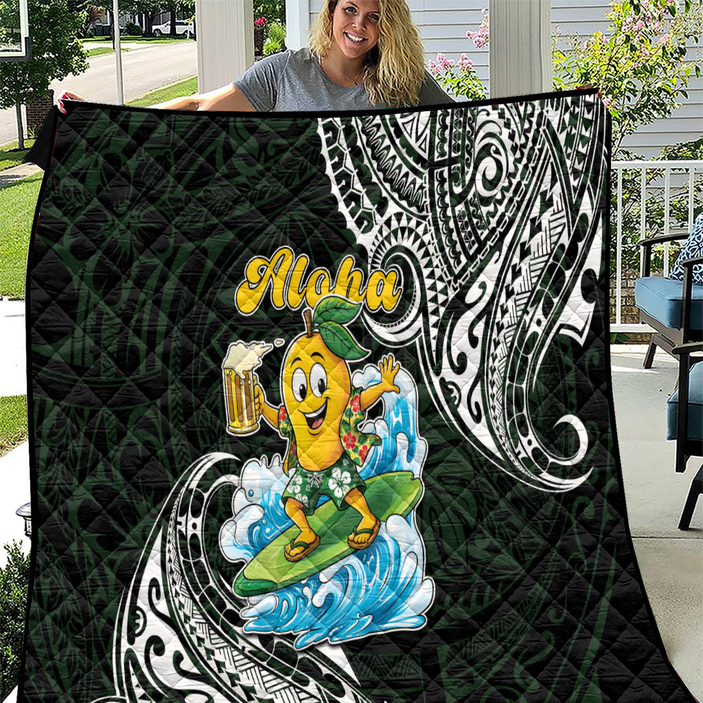 Aloha Hawaii Mango Surfing Quilt Polynesian Style