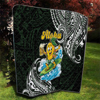 Aloha Hawaii Mango Surfing Quilt Polynesian Style