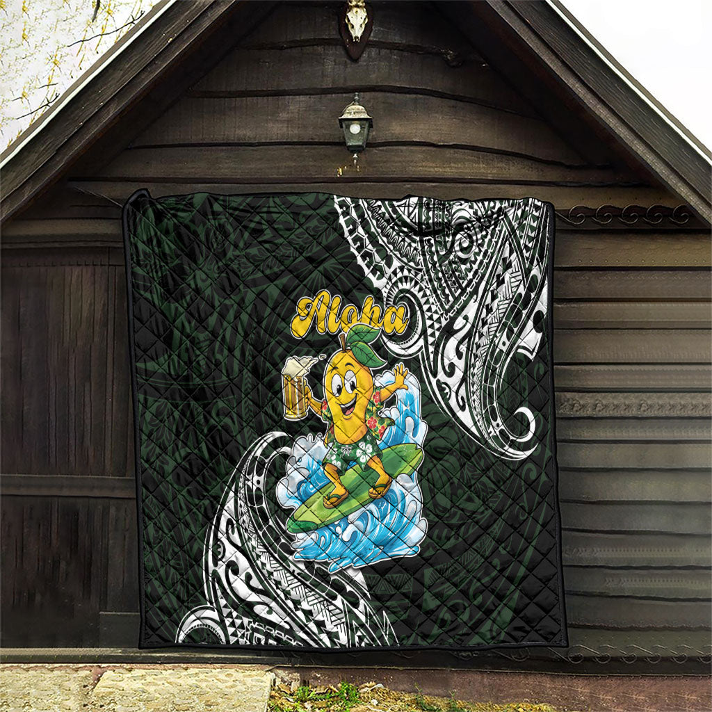 Aloha Hawaii Mango Surfing Quilt Polynesian Style