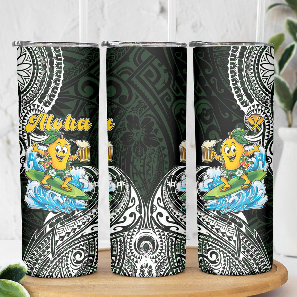 Aloha Hawaii Mango Surfing Skinny Tumbler Polynesian Style