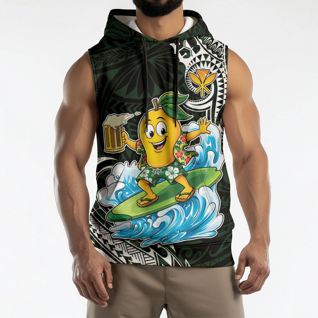 Aloha Hawaii Mango Surfing Sleeveless Hoodie Polynesian Style