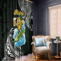 Aloha Hawaii Mango Surfing Window Curtain Polynesian Style