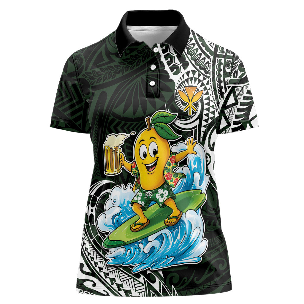 Aloha Hawaii Mango Surfing Women Polo Shirt Polynesian Style