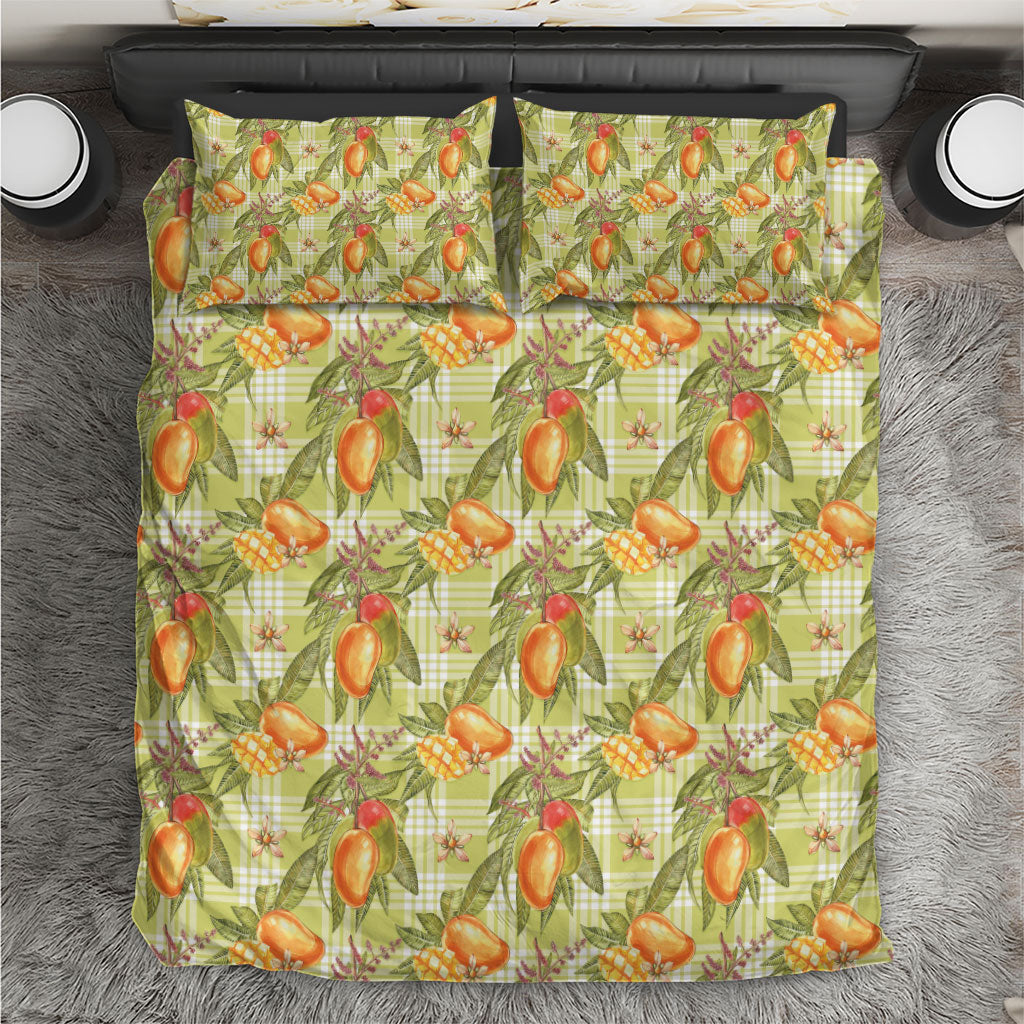 Vintage Hawaii Mango Bedding Set Yellow Green Hawaiian Palaka
