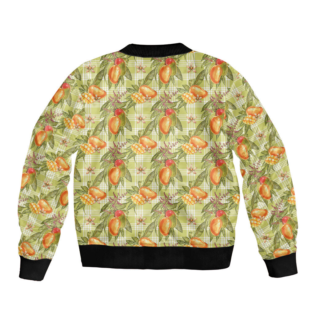 Vintage Hawaii Mango Bomber Jacket Yellow Green Hawaiian Palaka