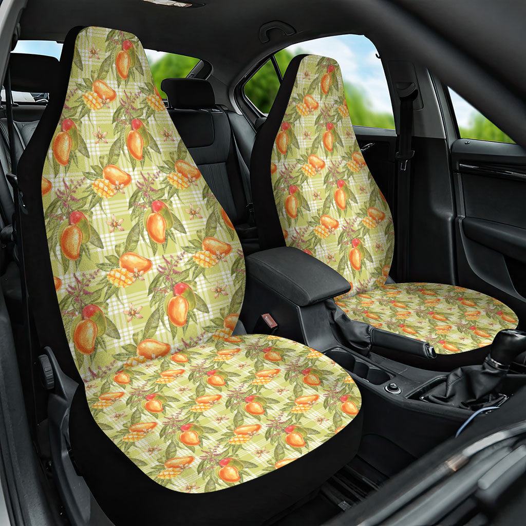 Vintage Hawaii Mango Car Seat Cover Yellow Green Hawaiian Palaka