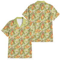 Vintage Hawaii Mango Family Matching Off Shoulder Maxi Dress and Hawaiian Shirt Yellow Green Hawaiian Palaka