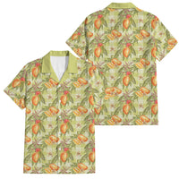 Vintage Hawaii Mango Family Matching Puletasi and Hawaiian Shirt Yellow Green Hawaiian Palaka