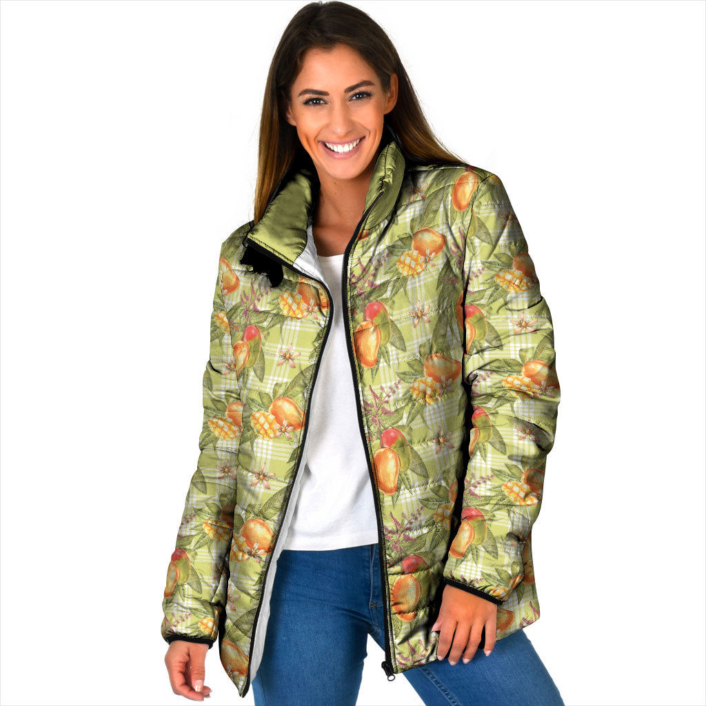 Vintage Hawaii Mango Padded Jacket Yellow Green Hawaiian Palaka