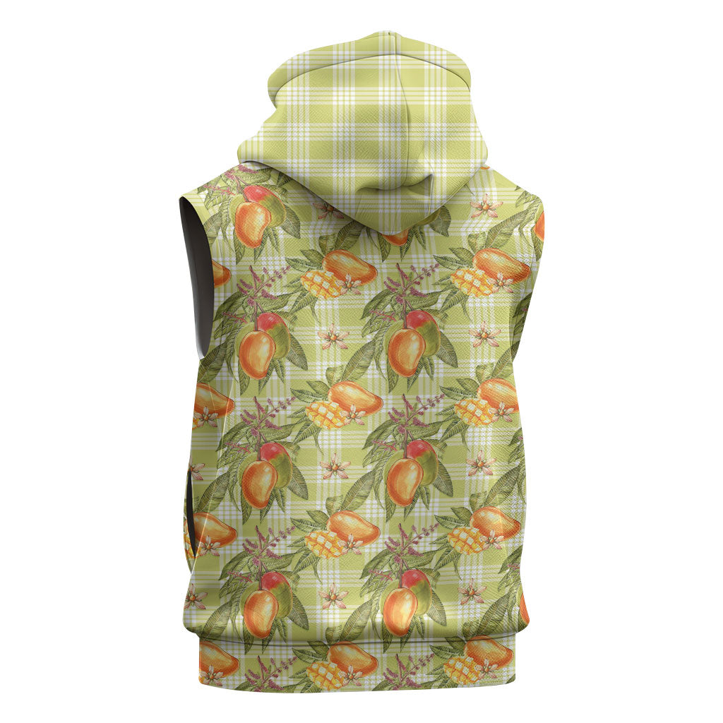 Vintage Hawaii Mango Sleeveless Zip Hoodie Yellow Green Hawaiian Palaka