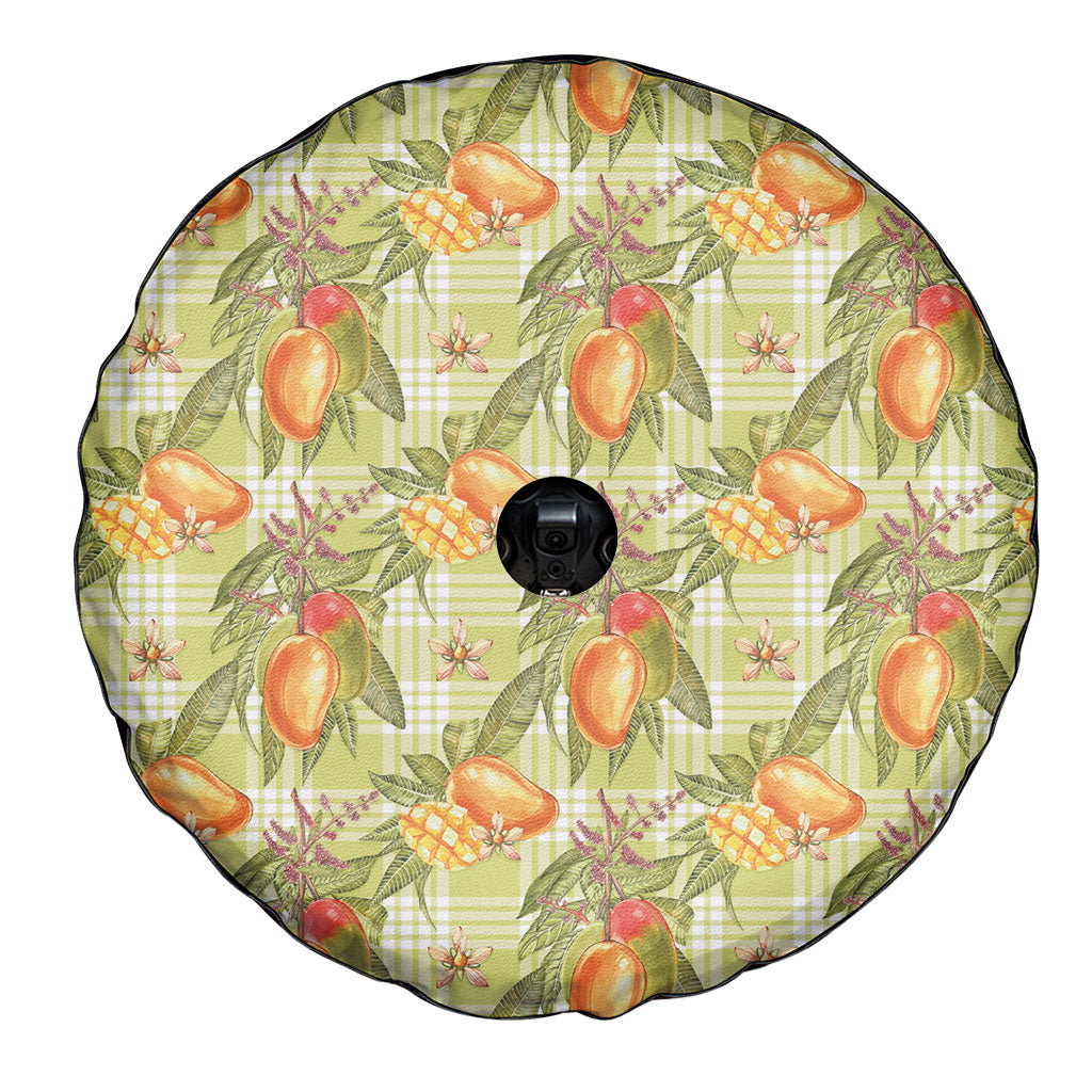 Vintage Hawaii Mango Spare Tire Cover Yellow Green Hawaiian Palaka