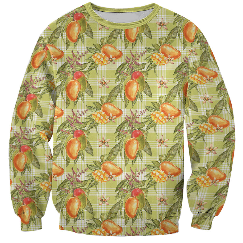 Vintage Hawaii Mango Sweatshirt Yellow Green Hawaiian Palaka