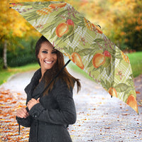 Vintage Hawaii Mango Umbrella Yellow Green Hawaiian Palaka