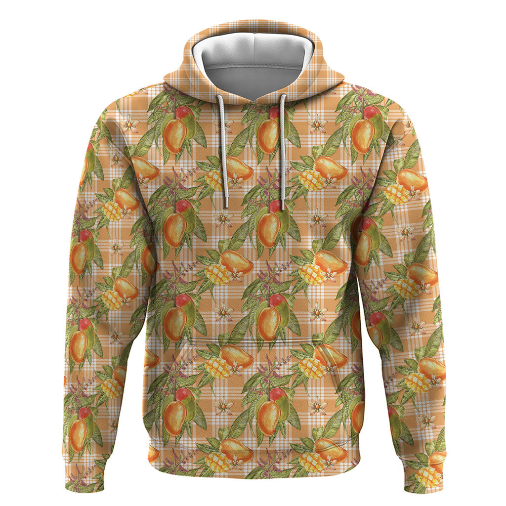 Vintage Hawaii Mango Hoodie Coral Hawaiian Palaka