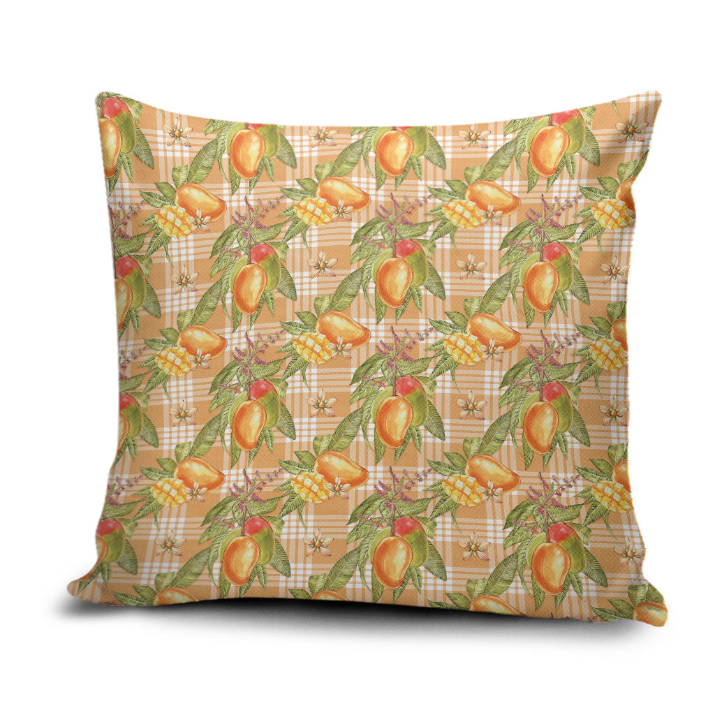 Vintage Hawaii Mango Pillow Cover Coral Hawaiian Palaka