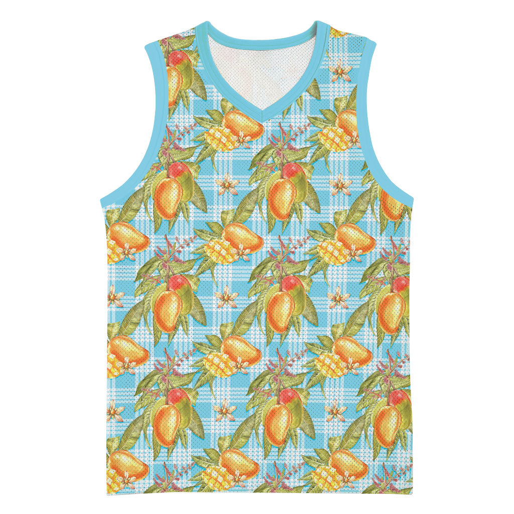 Vintage Hawaii Mango Basketball Jersey Blue Hawaiian Palaka