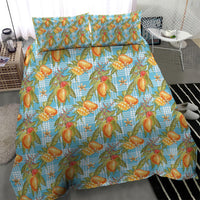 Vintage Hawaii Mango Bedding Set Blue Hawaiian Palaka
