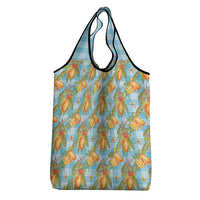 Vintage Hawaii Mango Grocery Bag Blue Hawaiian Palaka
