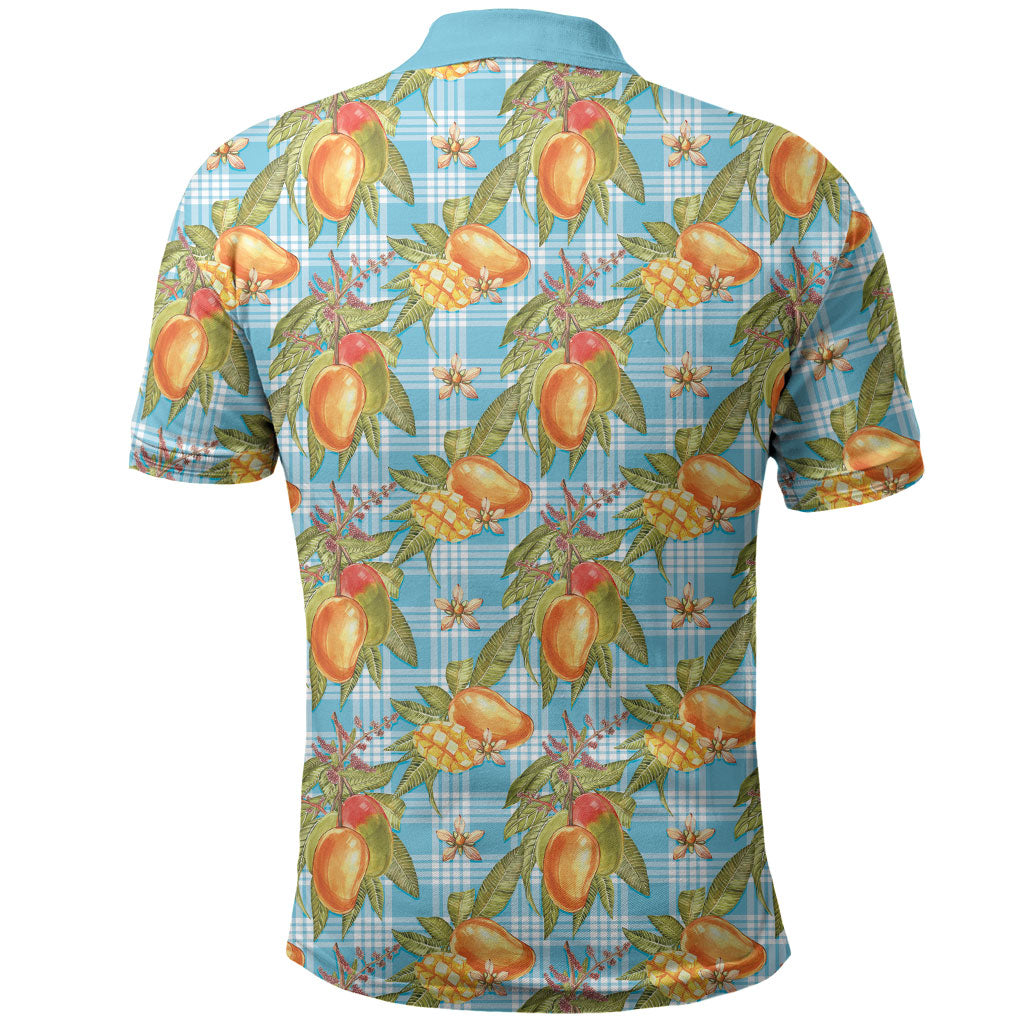 Vintage Hawaii Mango Polo Shirt Blue Hawaiian Palaka