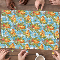 Vintage Hawaii Mango Puzzle Blue Hawaiian Palaka